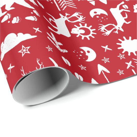 Rood- en wittebogen cadeaupapier (Rol Hoek)