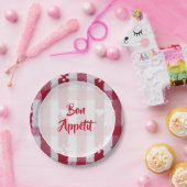 Rood- en witteboon Appetit Papieren Bordje (Feest)