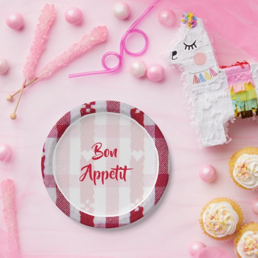 Rood- en witteboon Appetit Papieren Bordje (Feest)