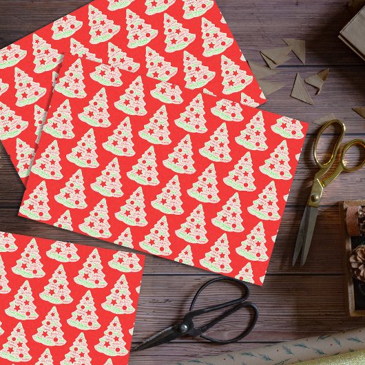 Rood- en witteborden met kerstcadeautjes tissuepapier