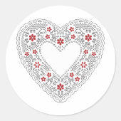 Rood- en wittehars ronde sticker (Voorkant)