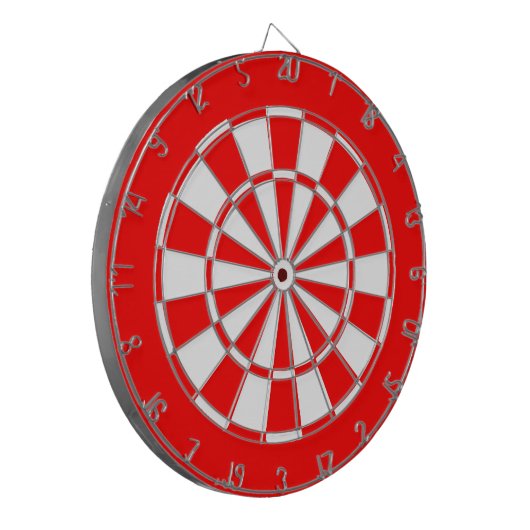 Rood- en wittekaart dartbord (Voorkant Links)