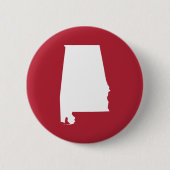 Rood- en wittekaart van Alabama Ronde Button 5,7 Cm (Voorkant)