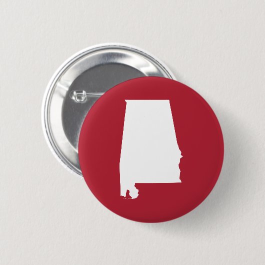 Rood- en wittekaart van Alabama Ronde Button 5,7 Cm (Voorkant /achterkant)