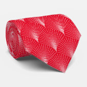 Rood- en wittekendecopatroon stropdas (Opgerold)