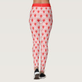 Rood- en wittekendecopatroonpatroon Leggings (Achterkant)
