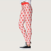 Rood- en wittekendecopatroonpatroon Leggings (Links)