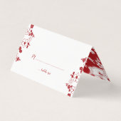 Rood- en wittekersen Blossom Oriental Wedding Visitekaartje (Voorkant)