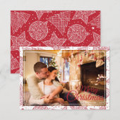 Rood- en wittekerstfeestdag Foto Kaart (Voorkant / Achterkant)