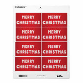 Rood- en wittekerstlabels etiket (Full Sheet)