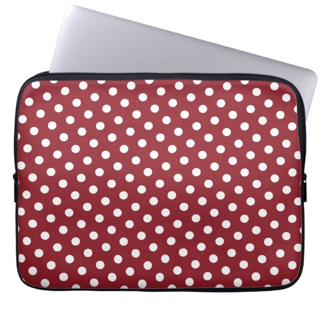 Rood- en witteknoppenhoes laptop sleeve (Voorkant)