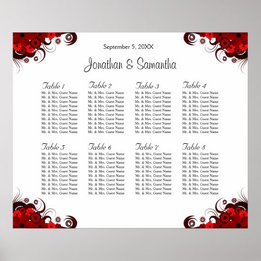 Rood- en wittekorrels 8 Weddenschappen Zitplaatsen Poster (Voorkant)