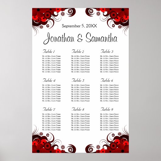 Rood- en wittekorrels 9-weddenschappen Zitten in k Poster (Voorkant)