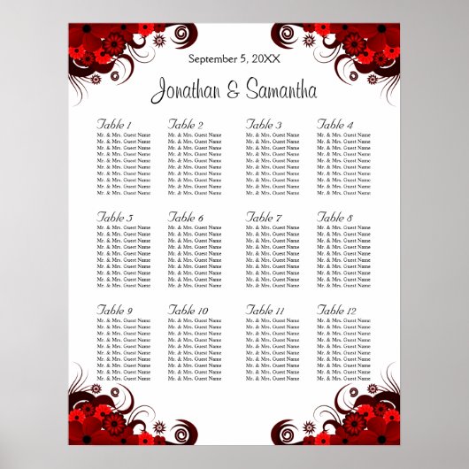 Rood- en wittekortreeks 12 weddenschappen poster (Voorkant)