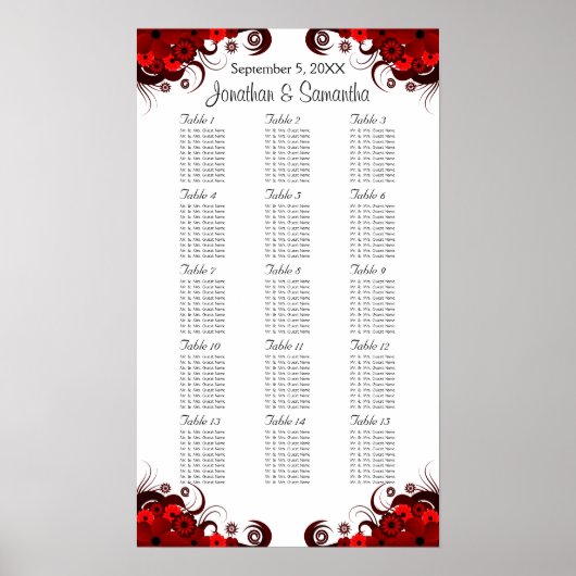 Rood- en wittekortreeks 15 weddenschappen poster (Voorkant)