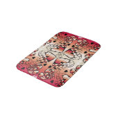 Rood- en wittekruid-Romantisch hartenpatroon Badmat (Gekanteld)