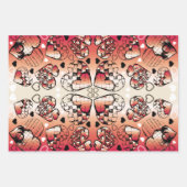 Rood- en wittekruid-Romantisch hartenpatroon Inpakpapier Vel (Voorkant 3)