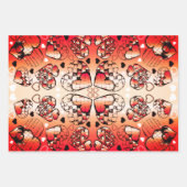 Rood- en wittekruid-Romantisch hartenpatroon Inpakpapier Vel (Voorkant)
