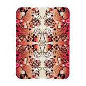 Rood- en wittekruid-Romantisch hartenpatroon Magneet (Verticaal)