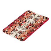 Rood- en wittekruid-Romantisch hartenpatroon Magneet (Linkerzijde)