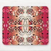 Rood- en wittekruid-Romantisch hartenpatroon Muismat (Voorkant)