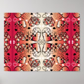 Rood- en wittekruid-Romantisch hartenpatroon Poster (Voorkant)