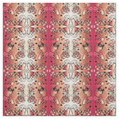 Rood- en wittekruid-Romantisch hartenpatroon Stof (Swatch)