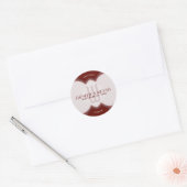 Rood- en wittesorvenweddenschap ronde sticker (Envelop)