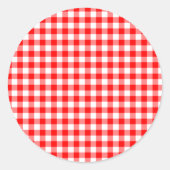 Rood- en wittest ronde sticker (Voorkant)