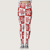Rood- en wittestijnvlokken leggings (Voorkant)