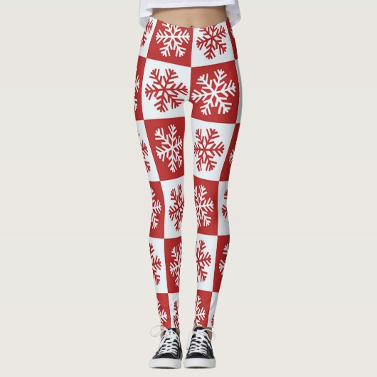 Rood- en wittestijnvlokken leggings (Voorkant)