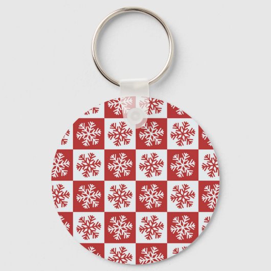 Rood- en wittestijnvlokken sleutelhanger (Voorkant)