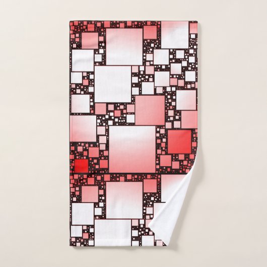 Rood- en wittevierkant dansdoekset bad handdoek (Handdoek)