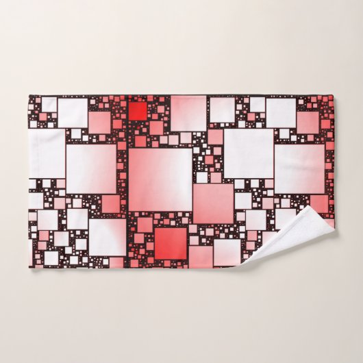 Rood- en wittevierkant dansdoekset bad handdoek (Handdoek)