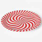 Rood- en wittewitdenwiel papieren bordje (Gekanteld)