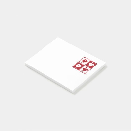 Rood- en wittewitkuikens post-it® notes (Schuin)