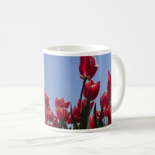 Rood- en wittulpen Mok van panoramische koffie (Voorkant rechts)