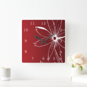 Rood- en witventilator vierkante klok (Huis)