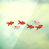 Rood- en witvis Goldfish zwemmen Raamsticker (Vel 3)