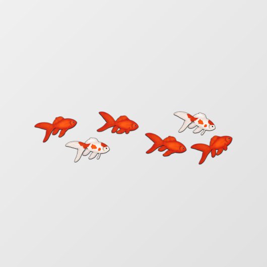 Rood- en witvis Goldfish zwemmen Raamsticker (Vel)