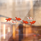 Rood- en witvis Goldfish zwemmen Raamsticker (Vel 2)