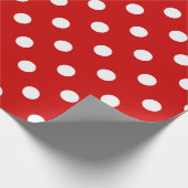 Rood- en witvlechtpapier met puntvlekken cadeaupapier (Hoek)