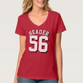 Rood- en witvolwassenen | Sport Jersey Design T-shirt