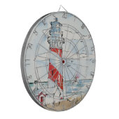 Rood- en witvuurtoren dartbord (Voorkant Links)