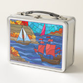 Rood- en witvuurtoren en -schepen (Voorkant)