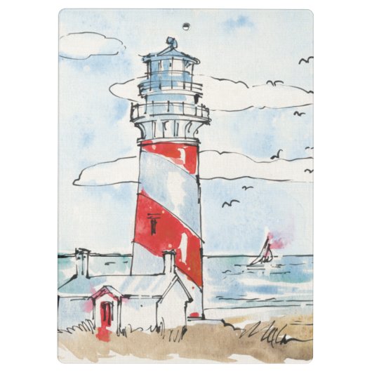 Rood- en witvuurtoren klembord (Achterkant)