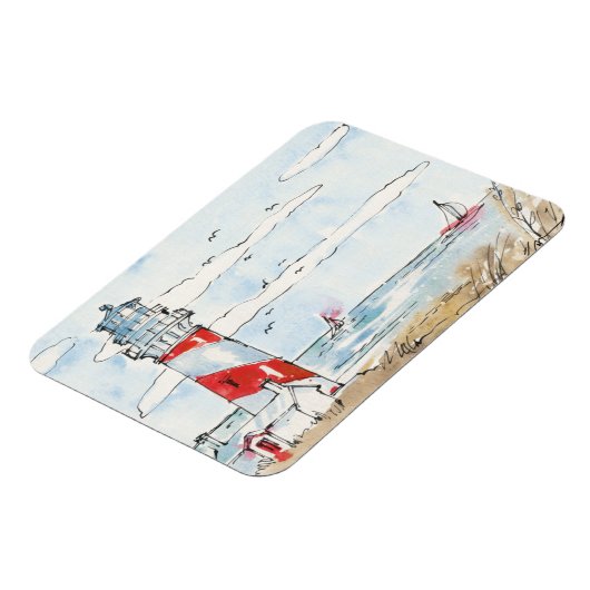 Rood- en witvuurtoren magneet (Linkerzijde)