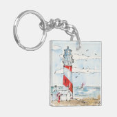 Rood- en witvuurtoren sleutelhanger (Voorkant Links)