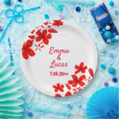 Rood- en witwasdiner papieren bordje (Feest)