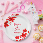 Rood- en witwasdiner papieren bordje (Feest)